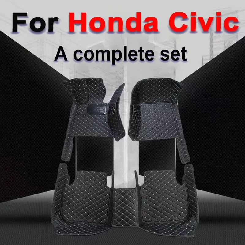 

Автомобильные коврики для Honda Civic X 10 FC FK 2016 ~ 2021, кожаные напольные коврики, коврики, внутренние части, водонепроницаемые накладки, автомобильные аксессуары