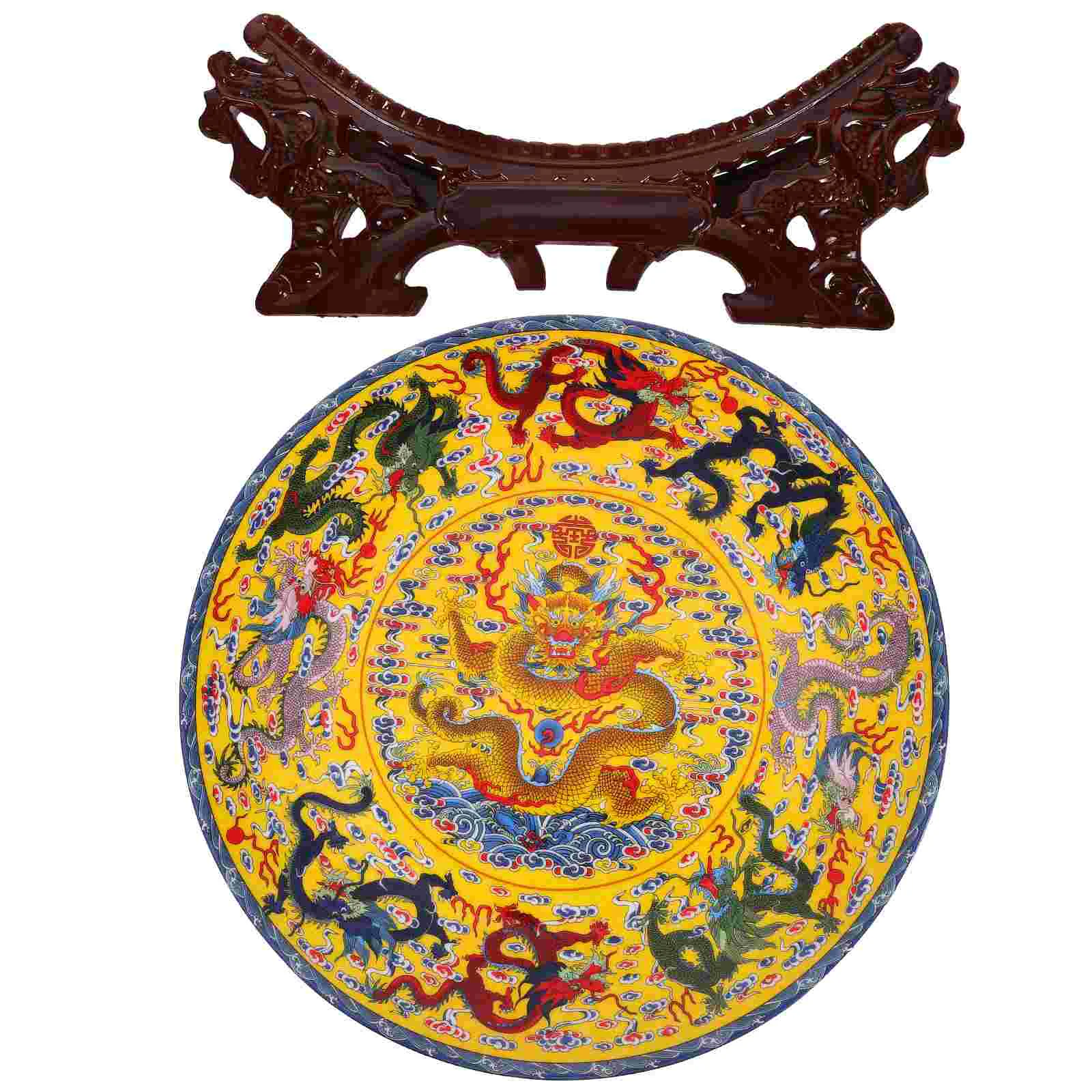 

Decorative Ceramic Plate Tabletop Ceramic Ornament Artwork Handicraft