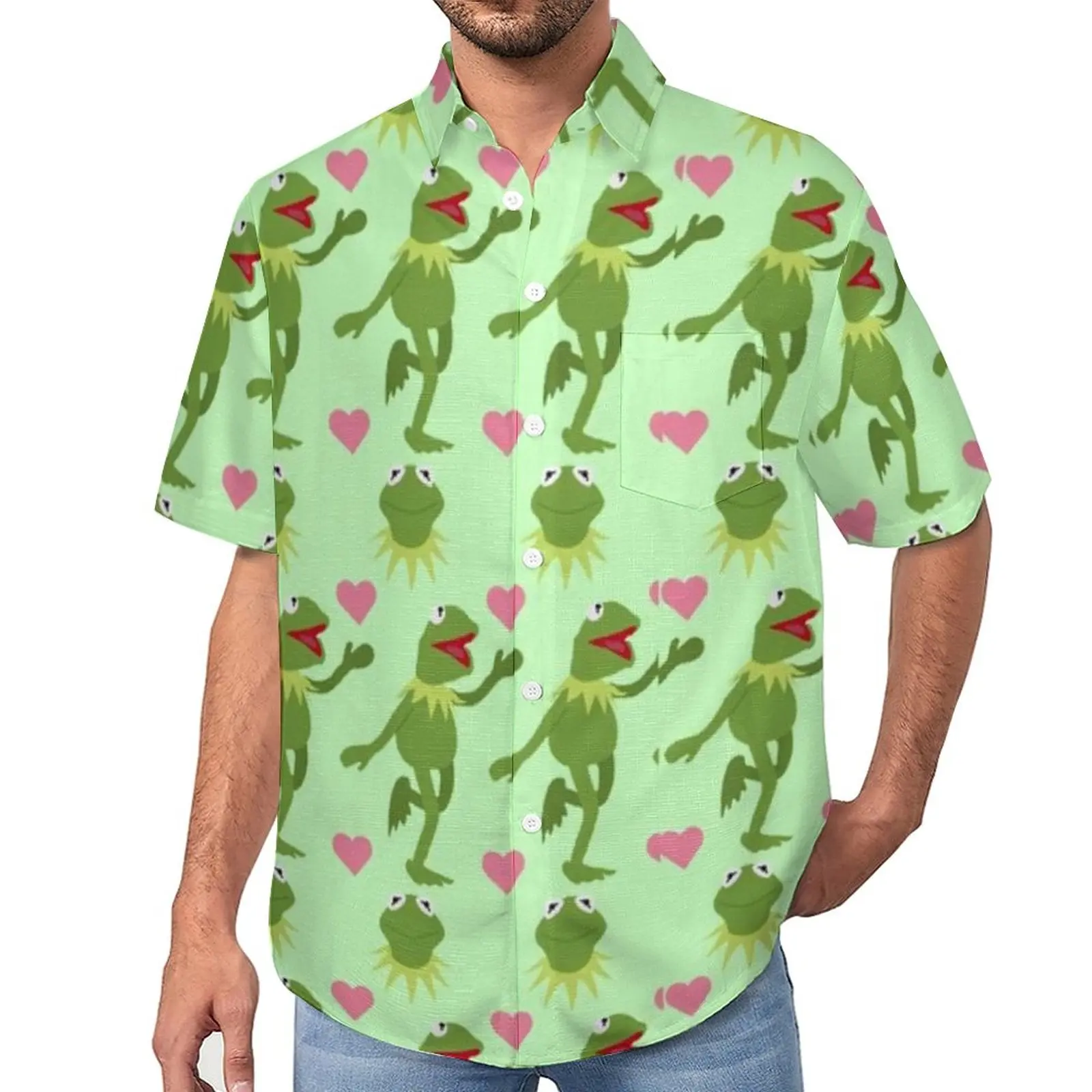 Frog Blouses Male Animal Cartoon Red Heart Casual Shirts Hawaii Short Sleeves Custom Cool Oversize Beach Shirt Gift Idea
Frog Blouses Male Animal Cartoon Red Heart Casual Shirts Hawaii Short Sleeves Custom Cool Oversize Beach Shirt Gift Idea