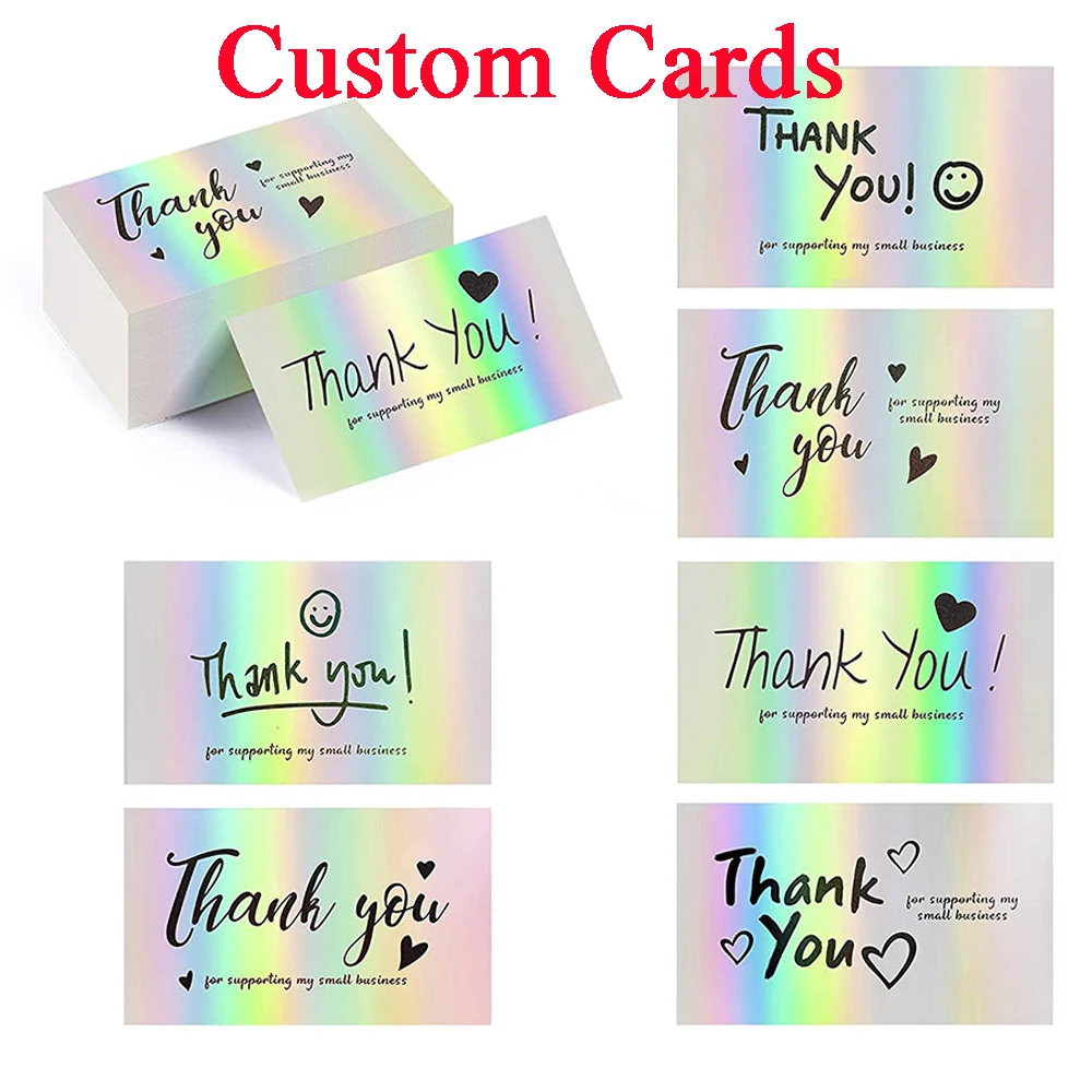 Custom Holographic Thank You Cards Personalized Logo Customize Laser Business Cards Greeting Gift Name Invitation Postcards
Custom Holographic Thank You Cards Personalized Logo Customize Laser Business Cards Greeting Gift Name Invitation Postcards