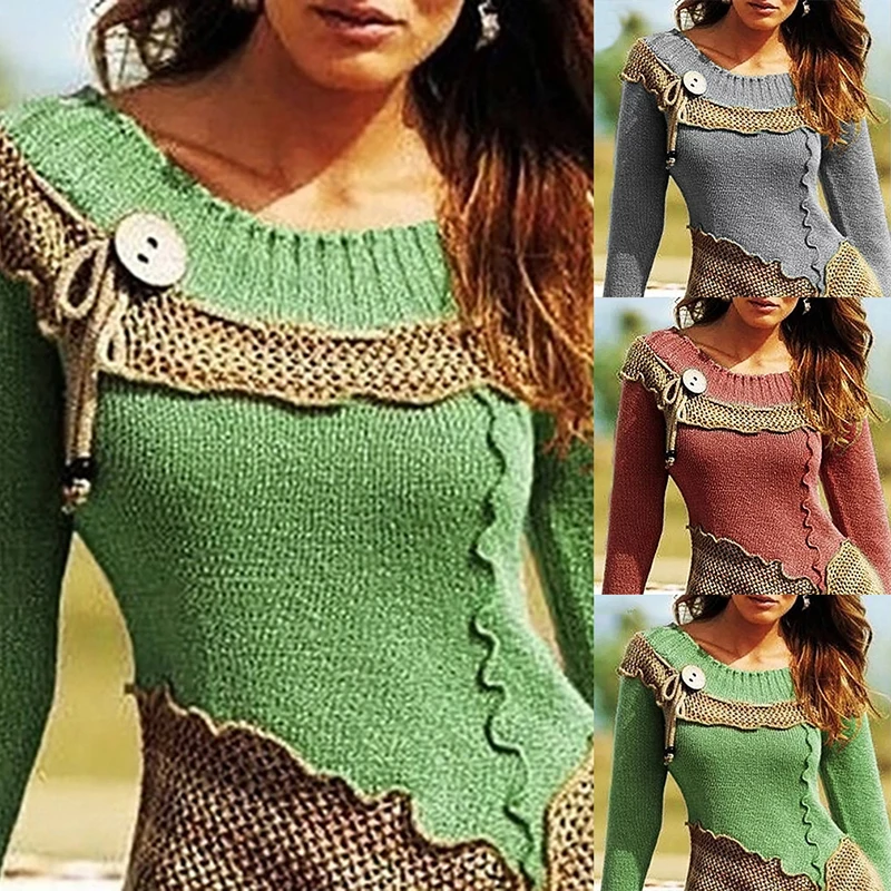 Women Vintage Sweaters Autumn Winter New Fashion Round Collar Long Sleeve Sweater Asymmetrical Sweaters Simple Comfortabletops
Women Vintage Sweaters Autumn Winter New Fashion Round Collar Long Sleeve Sweater Asymmetrical Sweaters Simple Comfortabletops