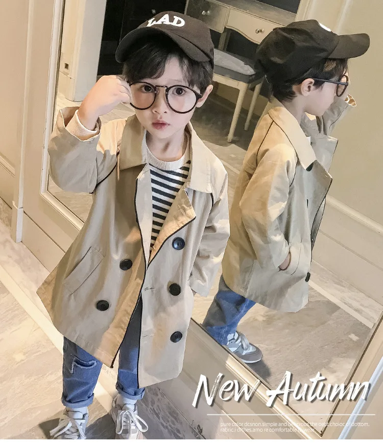 2-11y Kids Trench Coat Baby Spring Autumn Boys Jacket Overcoat Thin Long Style Turn-Down Collar Children Windbreaker Clothes
2-11y Kids Trench Coat Baby Spring Autumn Boys Jacket Overcoat Thin Long Style Turn-Down Collar Children Windbreaker Clothes