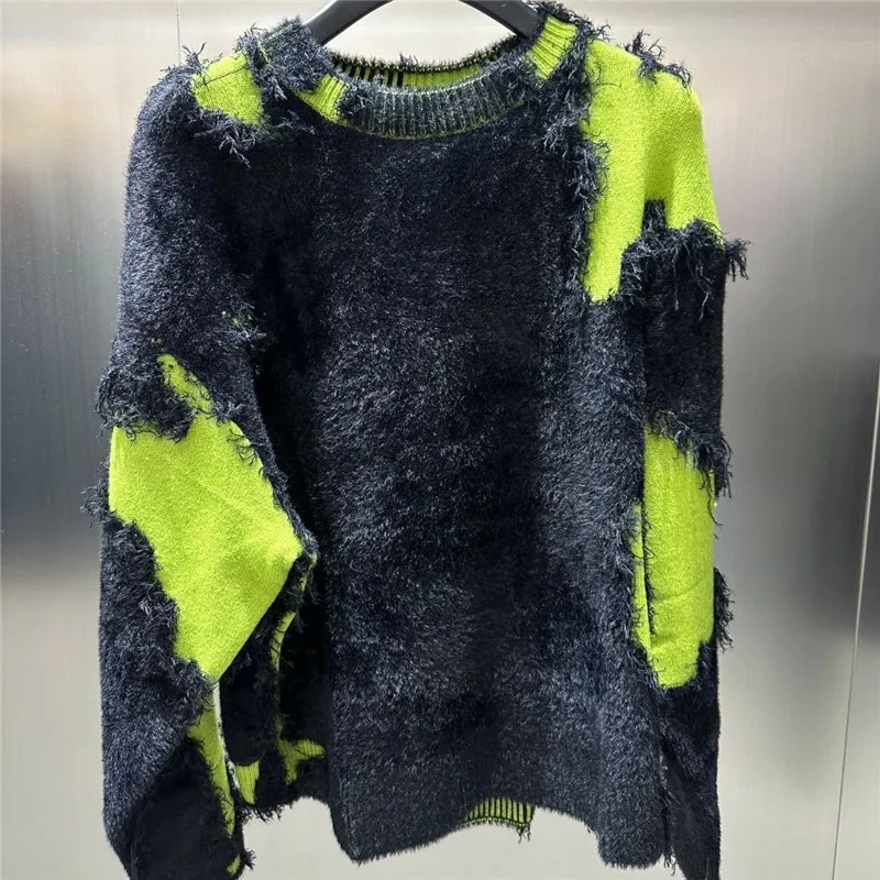 Limiguyue Autumn Winter Patchwork Contrast Color Knit Pullover Women O-Neck Tassel Wool Mink Mohair Sweater Long Knitwear E258
Limiguyue Autumn Winter Patchwork Contrast Color Knit Pullover Women O-Neck Tassel Wool Mink Mohair Sweater Long Knitwear E258
