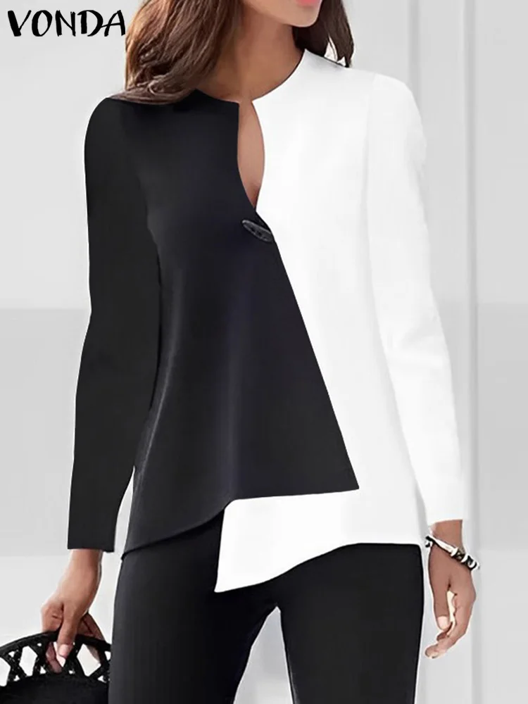 VONDA Women Office Blouse Fashion Color Patchwork Elegant Autumn Shirts 2023 Asymmetrical Tops Casual Long Sleeve V-Neck Blusas
VONDA Women Office Blouse Fashion Color Patchwork Elegant Autumn Shirts 2023 Asymmetrical Tops Casual Long Sleeve V-Neck Blusas