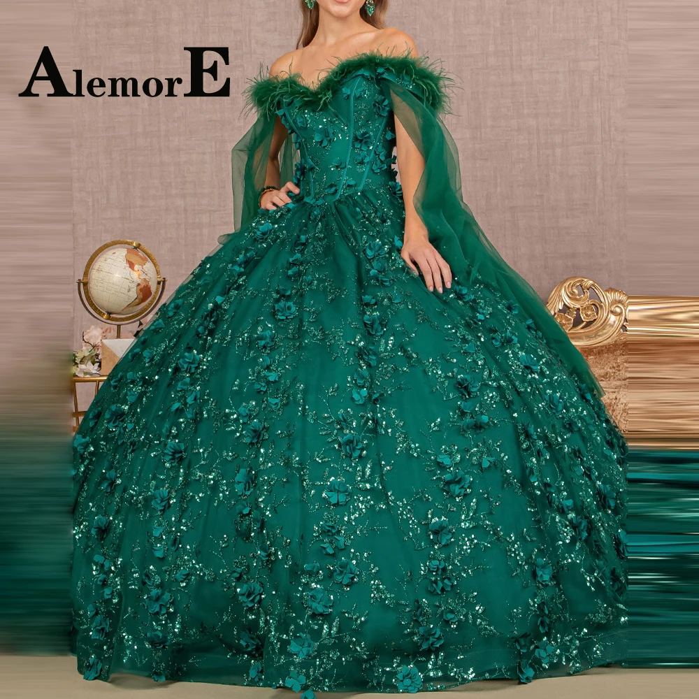 Alemore Exquisite Ball Gown Quinceanera Dresses Lace Feathers Off the Shoulder 3D Flowers Made To Order Vestido De 15 Anos
Alemore Exquisite Ball Gown Quinceanera Dresses Lace Feathers Off the Shoulder 3D Flowers Made To Order Vestido De 15 Anos