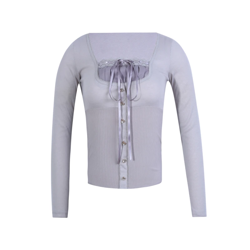 Crop Top Lace Frill Bow Pullover Women Sweet And Cute Slim Square Neck Spring And Summer Long-sleeve Girly T-shirt Top Femme
Crop Top Lace Frill Bow Pullover Women Sweet And Cute Slim Square Neck Spring And Summer Long-sleeve Girly T-shirt Top Femme
