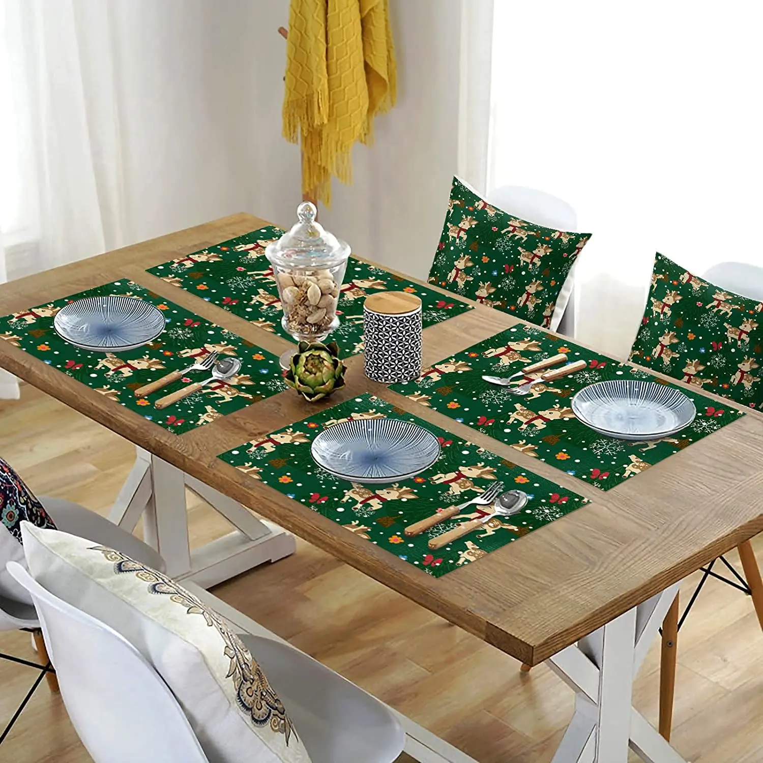 Christmas Placemats Set of 4 Tablemats for Dining Table 12x18 Inch Stain Proof Table Mats Waterproof PVC Place Mats for Kitchen
Christmas Placemats Set of 4 Tablemats for Dining Table 12x18 Inch Stain Proof Table Mats Waterproof PVC Place Mats for Kitchen