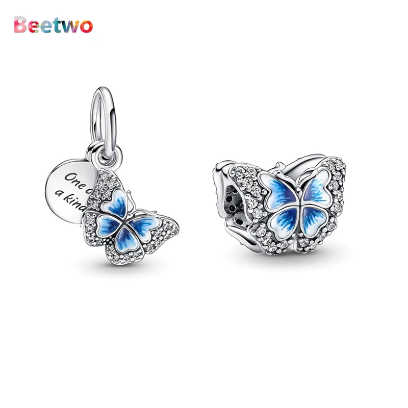 Подвеска в виде синей бабочки с цитатами, подвеска с двойной подвеской, подвеска для оригинального браслета, цвет серебра талисман Berloque
Подвеска в виде синей бабочки с цитатами, подвеска с двойной подвеской, подвеска для оригинального браслета, цвет серебра талисман Berloque