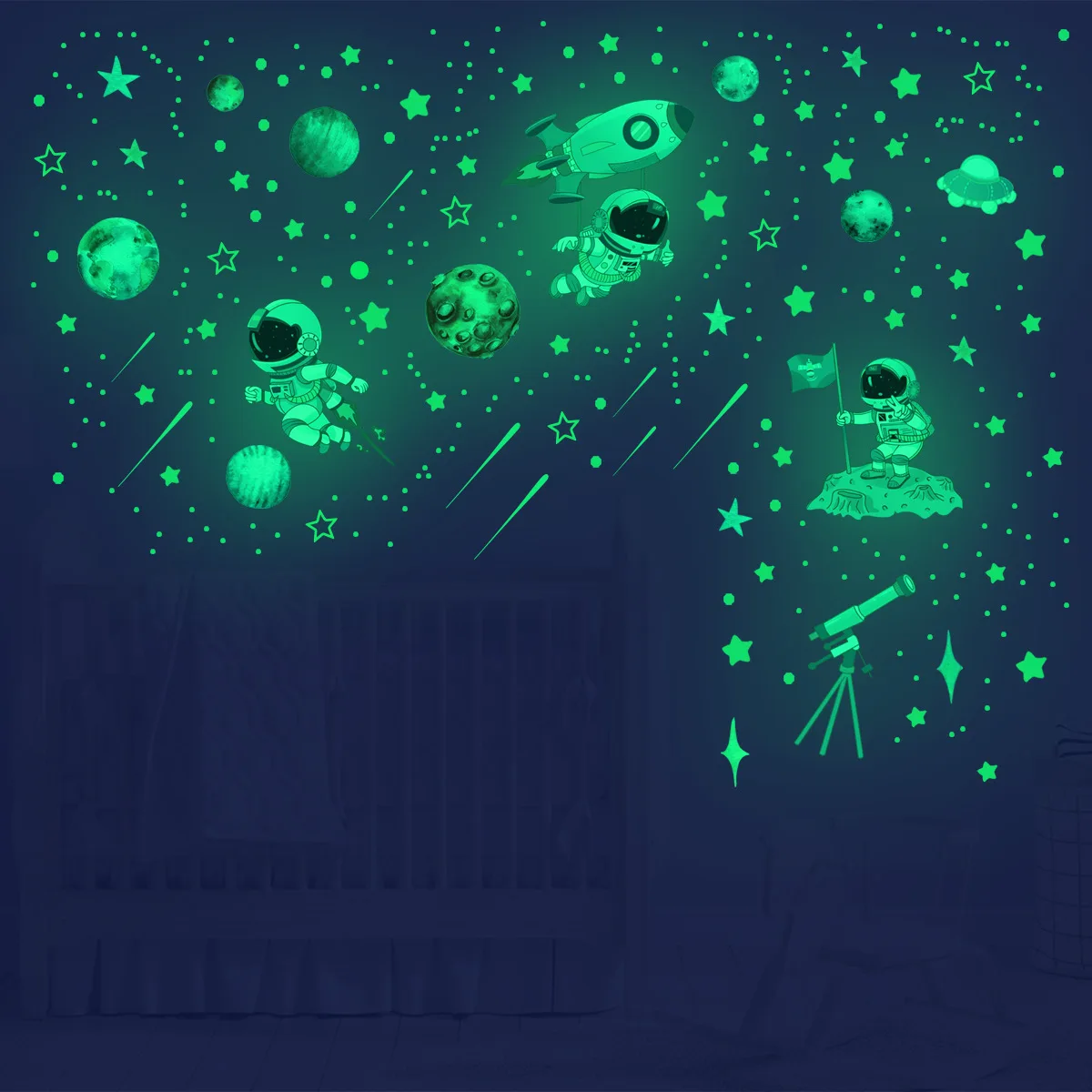 zollor 842pcs Luminous Stars Dot Astronaut Planet Wall Stickers Children's Room Bedroom Decoration Self-Adhesive Wall Stickers
zollor 842pcs Luminous Stars Dot Astronaut Planet Wall Stickers Children's Room Bedroom Decoration Self-Adhesive Wall Stickers