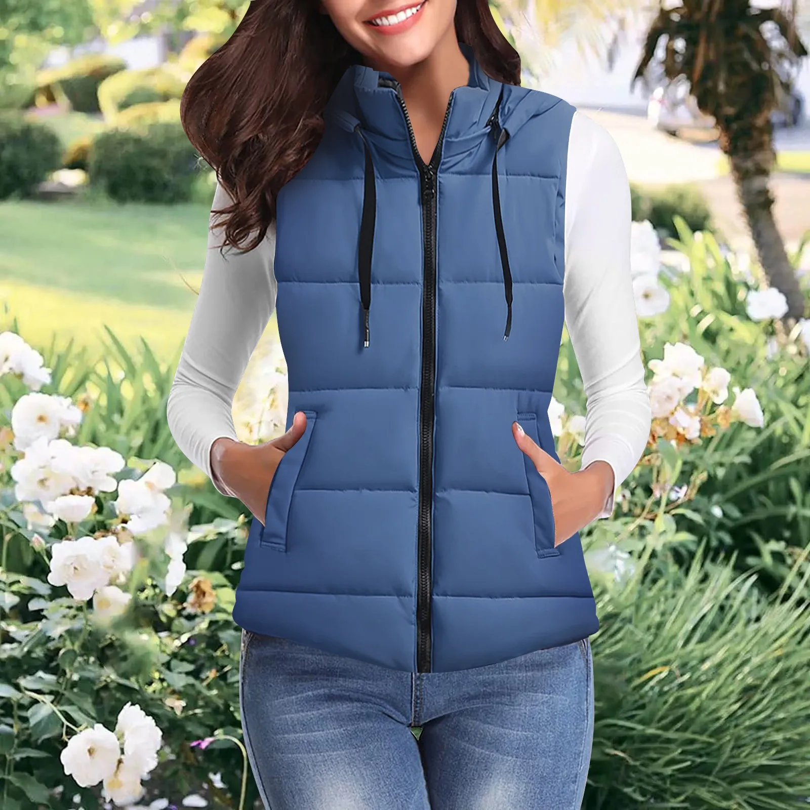 Autumn Winter Women's Warm Thick Padded Puffer Waistcoat Sleeveless Casual Solid Color Hooded Jacket Outerwear
Autumn Winter Women's Warm Thick Padded Puffer Waistcoat Sleeveless Casual Solid Color Hooded Jacket Outerwear