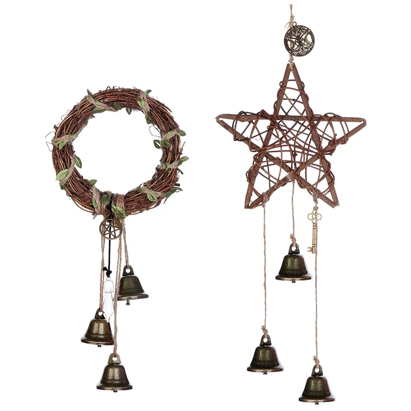 2 Pieces Witch Bells Protection Door Hangers Round Pentagram Witch Rattan Wreath Bells Handmade Witch Bells Wreath
2 Pieces Witch Bells Protection Door Hangers Round Pentagram Witch Rattan Wreath Bells Handmade Witch Bells Wreath