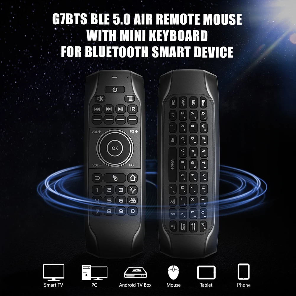Пульт дистанционного управления Air Mouse, беспроводная клавиатура, поддержка Bluetooth, ИК-обучение, Зарядка Micro USB, для Android TV Box 
Пульт дистанционного управления Air Mouse, беспроводная клавиатура, поддержка Bluetooth, ИК-обучение, Зарядка Micro USB, для Android TV Box