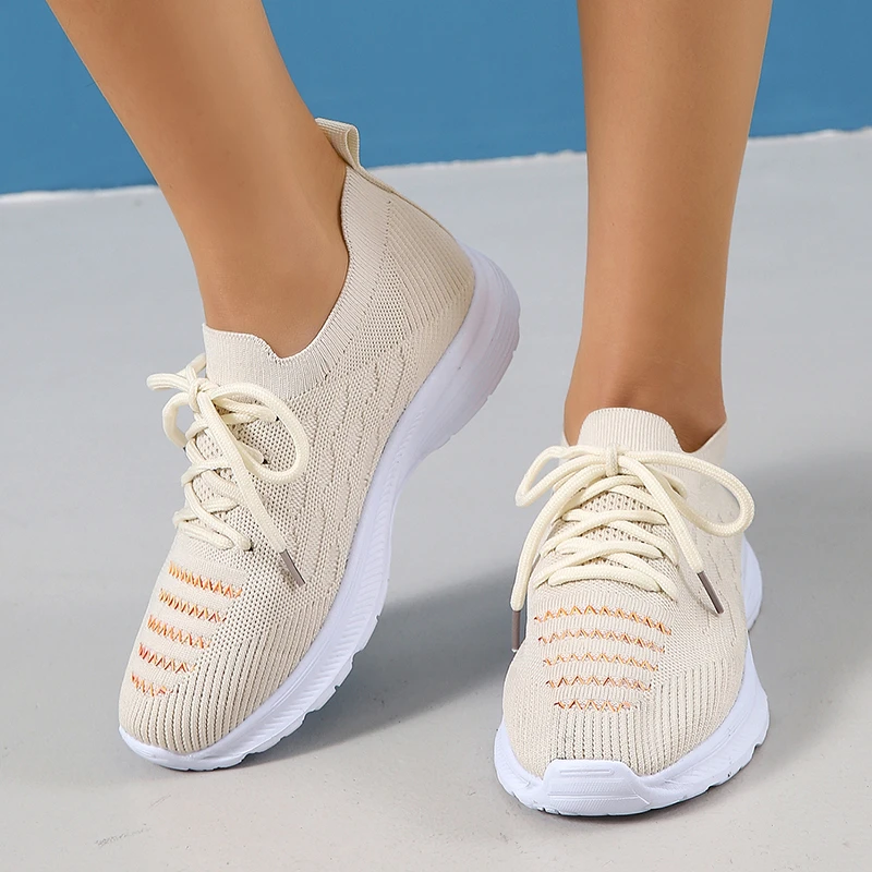 Casual Breathable Sneaker Shoes for Women 2023 New Lace-Up Non-Slip Loafers Shoes Woman Stretch Knitted Platform Sports Shoes 
Casual Breathable Sneaker Shoes for Women 2023 New Lace-Up Non-Slip Loafers Shoes Woman Stretch Knitted Platform Sports Shoes