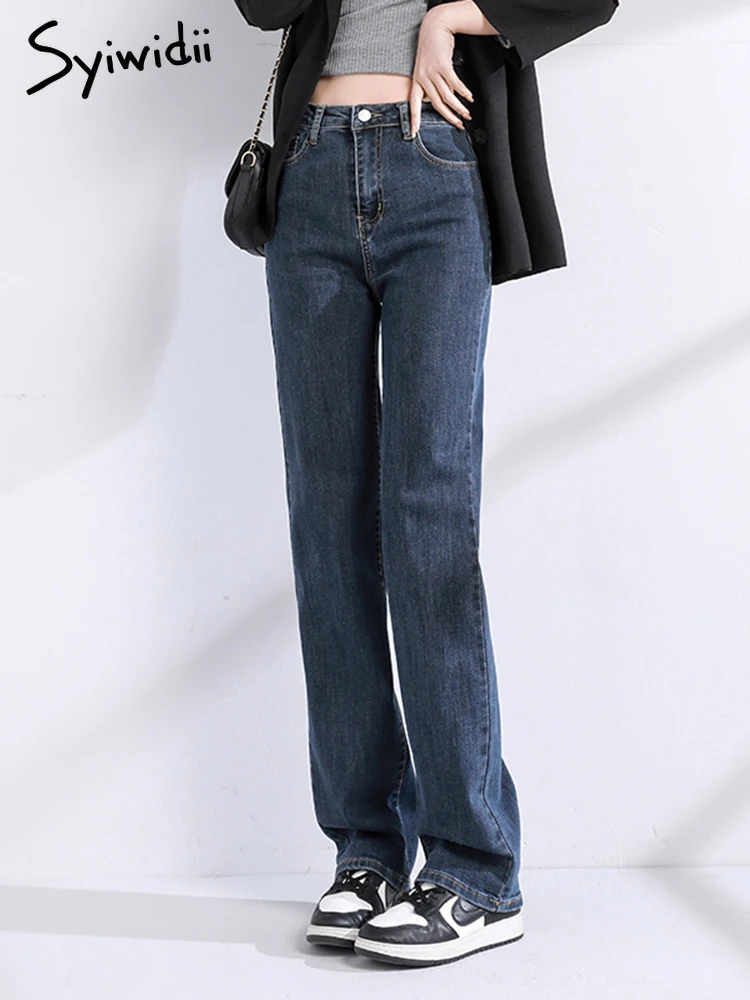 Джинсы Syiwidii женские с завышенной талией, модные прямые джинсы стрейч с широкими штанинами МОМ, черные синие, Y2k, весна-лето 2022
Джинсы Syiwidii женские с завышенной талией, модные прямые джинсы стрейч с широкими штанинами МОМ, черные синие, Y2k, весна-лето 2022