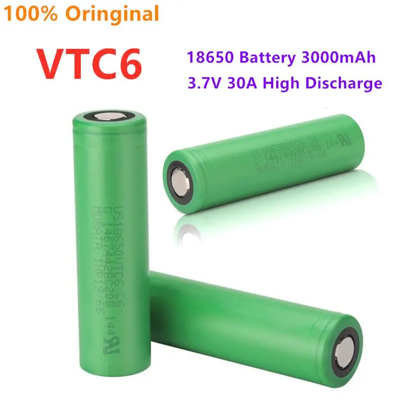 VTC6 18650 3000mAh Battery 3.7V30A High Discharge 18650 Rechargeable Batteries for US18650VTC6 Flashlight Tools Battery
VTC6 18650 3000mAh Battery 3.7V30A High Discharge 18650 Rechargeable Batteries for US18650VTC6 Flashlight Tools Battery