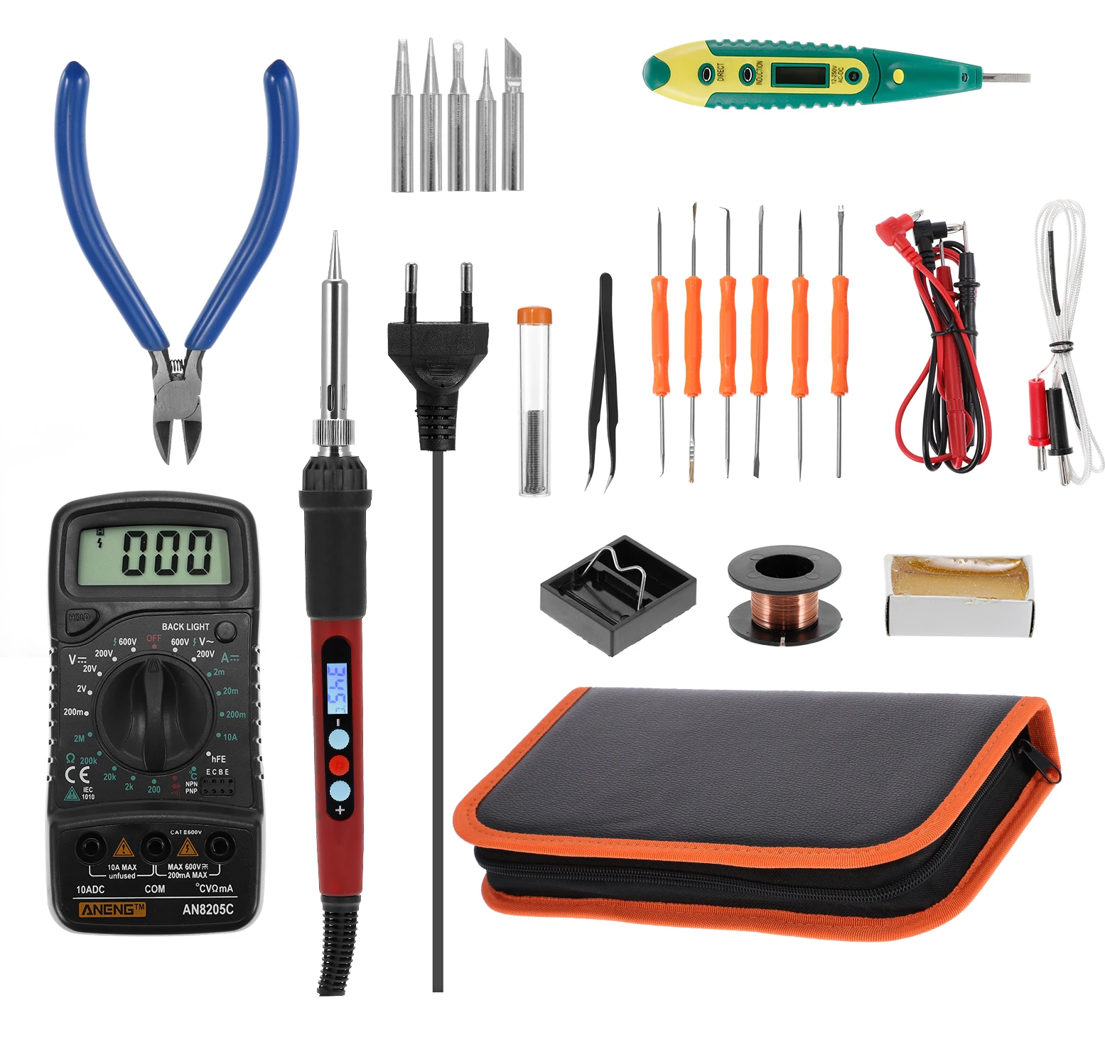 SL103 Electric Soldering Iron With 5 Soldering Iron Tips Soldering Iron Kit With Zippered Storage Bag Circuit Board Repairing
SL103 Electric Soldering Iron With 5 Soldering Iron Tips Soldering Iron Kit With Zippered Storage Bag Circuit Board Repairing