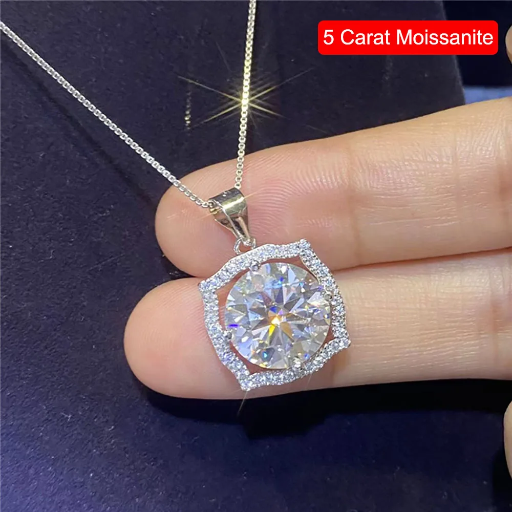 Serenity Day Real D Color 5 Carat Big Moissanite Pendant Necklace S925 Sterling Silver Plate Pt950 Neck Chain Jewelry Wholesale
Serenity Day Real D Color 5 Carat Big Moissanite Pendant Necklace S925 Sterling Silver Plate Pt950 Neck Chain Jewelry Wholesale