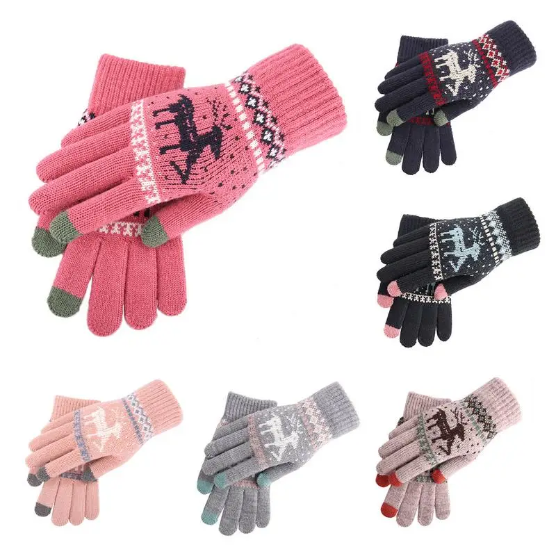 Christmas Elk Printed Knitted Gloves Thicken Warm Winter Touchscreen Glove Women Girls Full Finger Gloves Outdoor Keep Warmer
Christmas Elk Printed Knitted Gloves Thicken Warm Winter Touchscreen Glove Women Girls Full Finger Gloves Outdoor Keep Warmer