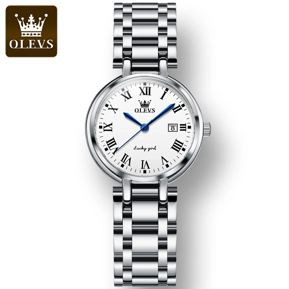 

OLEVS Stainless Steel Strap Quartz Women Wristwatch Fashion Waterproof Designer Niche Watch for Women Calendar