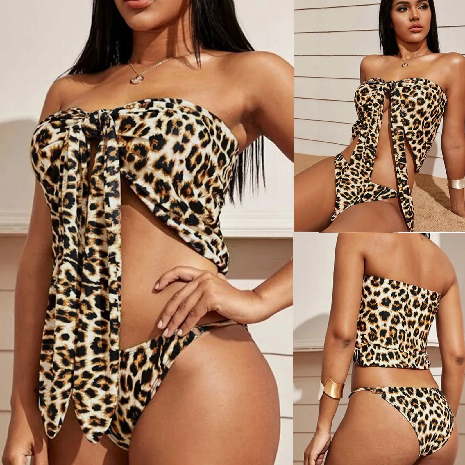 Summer Boho Lace Up Swimsuuit 2022 Sexy Bikini Set Leopard Split Swimsuit Women 2 Pieces Micro Bikini Swimming Suit for Women 
Summer Boho Lace Up Swimsuuit 2022 Sexy Bikini Set Leopard Split Swimsuit Women 2 Pieces Micro Bikini Swimming Suit for Women