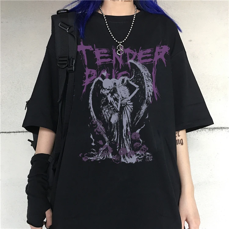 Women T-shirt Gothic Hip Hop Streetwear Tops Harajuku Devil Angel Dark Vintage Print Tshirt Summer Goth Punk Fashion Casual Tops
Women T-shirt Gothic Hip Hop Streetwear Tops Harajuku Devil Angel Dark Vintage Print Tshirt Summer Goth Punk Fashion Casual Tops
