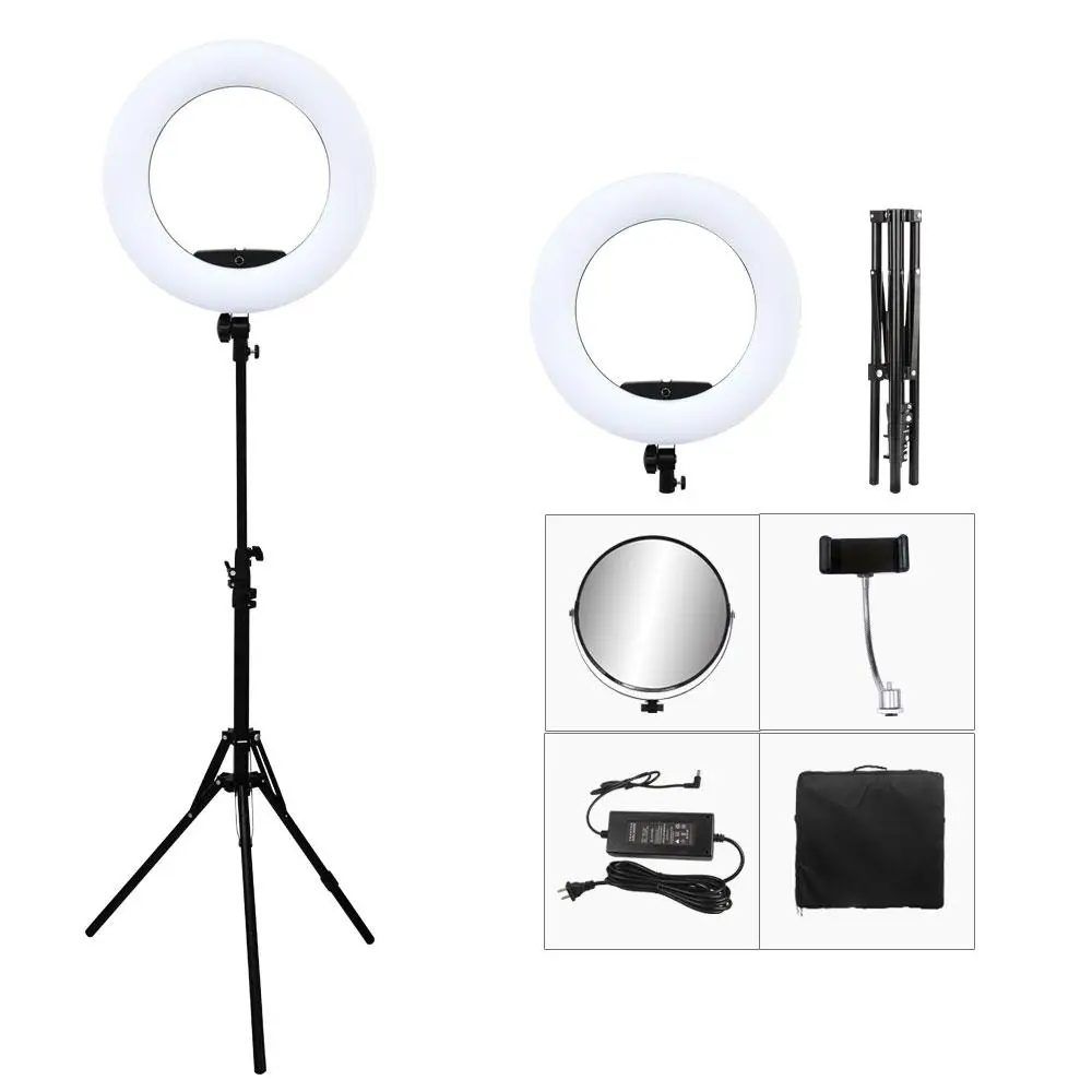 

96W Yidoblo FD-480II 18" LED Ring Lamp Kit 480 LED Warm & Cold Adjust Light Lamp Photographic Lighting + Stand (2M)+ Soft Bag