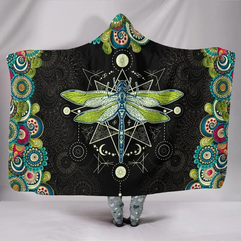 Mystical Dragonfly Mandala Hooded Blanket - Sacred Geometry Spiritual Throw, Meaning Of Life, Celestial Dragon-fly, Wearable Bla
Mystical Dragonfly Mandala Hooded Blanket - Sacred Geometry Spiritual Throw, Meaning Of Life, Celestial Dragon-fly, Wearable Bla