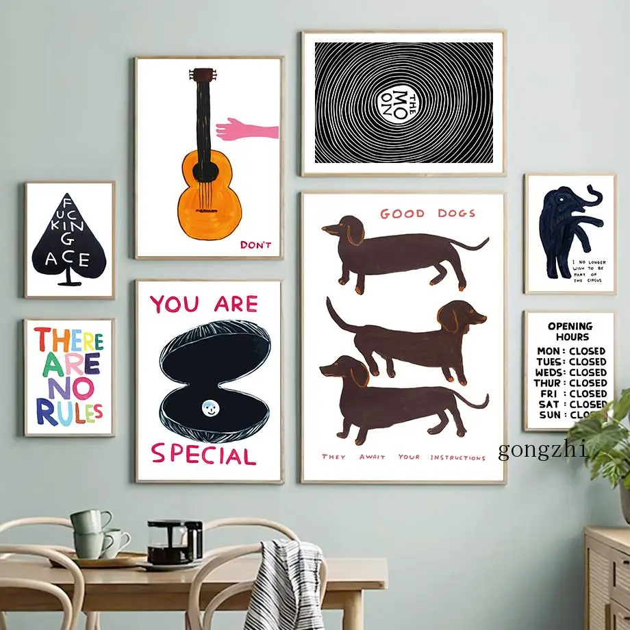 David Shrigley Dachshund Black Cat Funny Posters Nordic Abstract You Are Special Quotes Canvas Painting Wall Decor Exhibition
David Shrigley Dachshund Black Cat Funny Posters Nordic Abstract You Are Special Quotes Canvas Painting Wall Decor Exhibition
