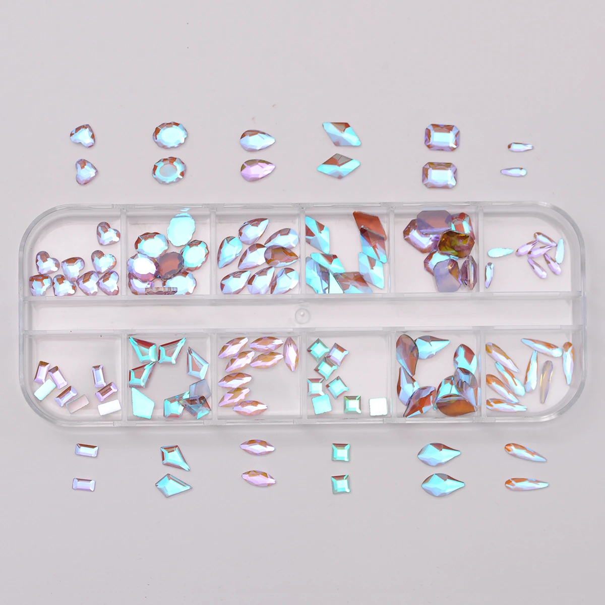 120pcs/Box Transparent Purple Nail Charms Rhinestones Crystal Nail Parts Accessories Gems 3D Glitter Nails Art Decorations
120pcs/Box Transparent Purple Nail Charms Rhinestones Crystal Nail Parts Accessories Gems 3D Glitter Nails Art Decorations