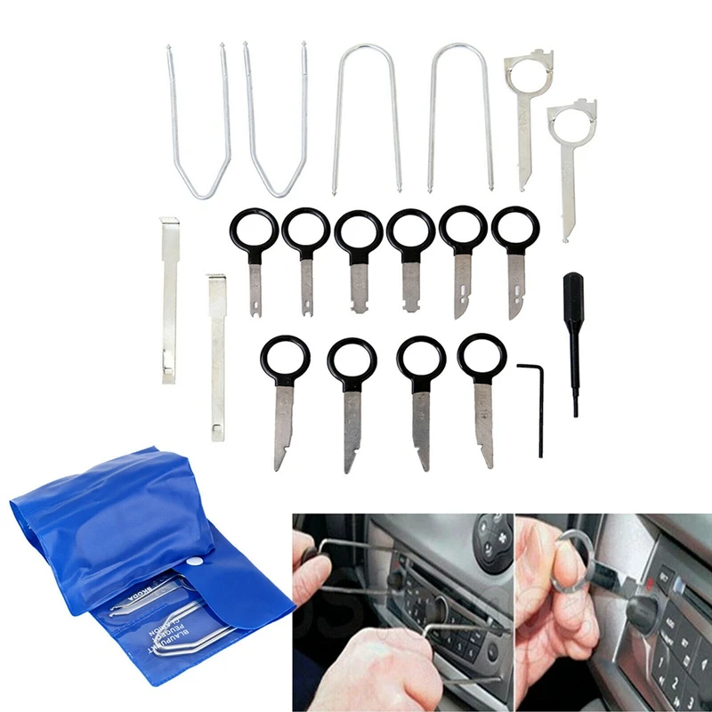 20 Pcs Professional Car Audio Stereo CD Player Radio Removal Keys Tool Kit for Mercedes BMW, for Ford Skoda
20 Pcs Professional Car Audio Stereo CD Player Radio Removal Keys Tool Kit for Mercedes BMW, for Ford Skoda