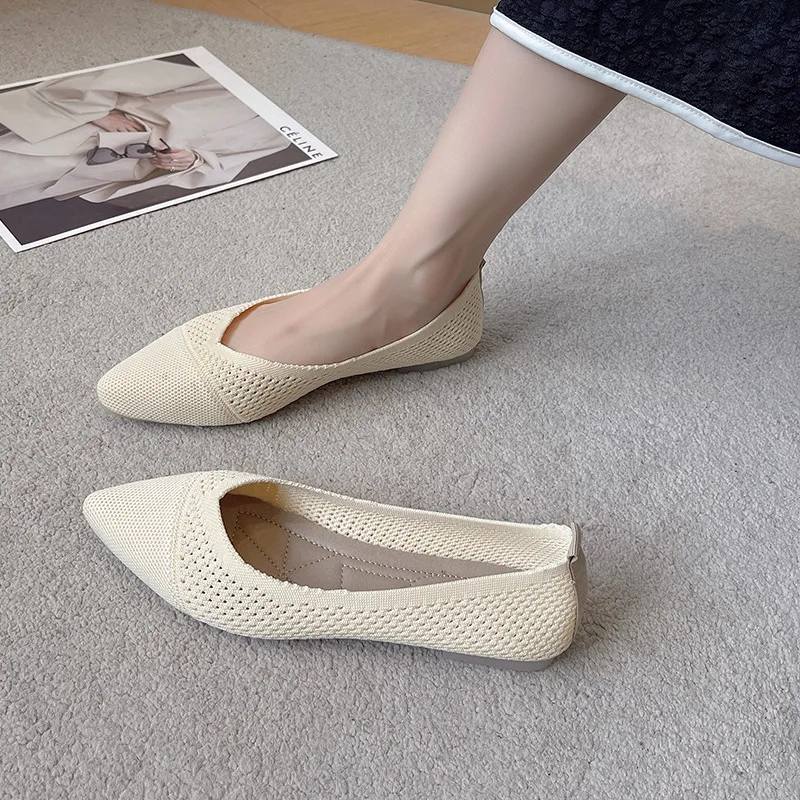 Spring 2023 Women's Shoes Breathable Knitted Mesh Openwork Flats Soft Sole Slip-on Single Shoes Shallow Loafers Zapatos Mujer
Spring 2023 Women's Shoes Breathable Knitted Mesh Openwork Flats Soft Sole Slip-on Single Shoes Shallow Loafers Zapatos Mujer