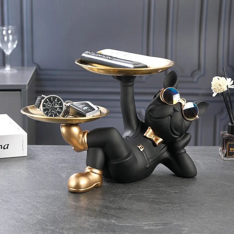 Resin Décor Dog Statue Butler with Tray for Storage Table Live Room French Bulldog Ornaments Decorative Sculpture Craft Gift
Resin Décor Dog Statue Butler with Tray for Storage Table Live Room French Bulldog Ornaments Decorative Sculpture Craft Gift