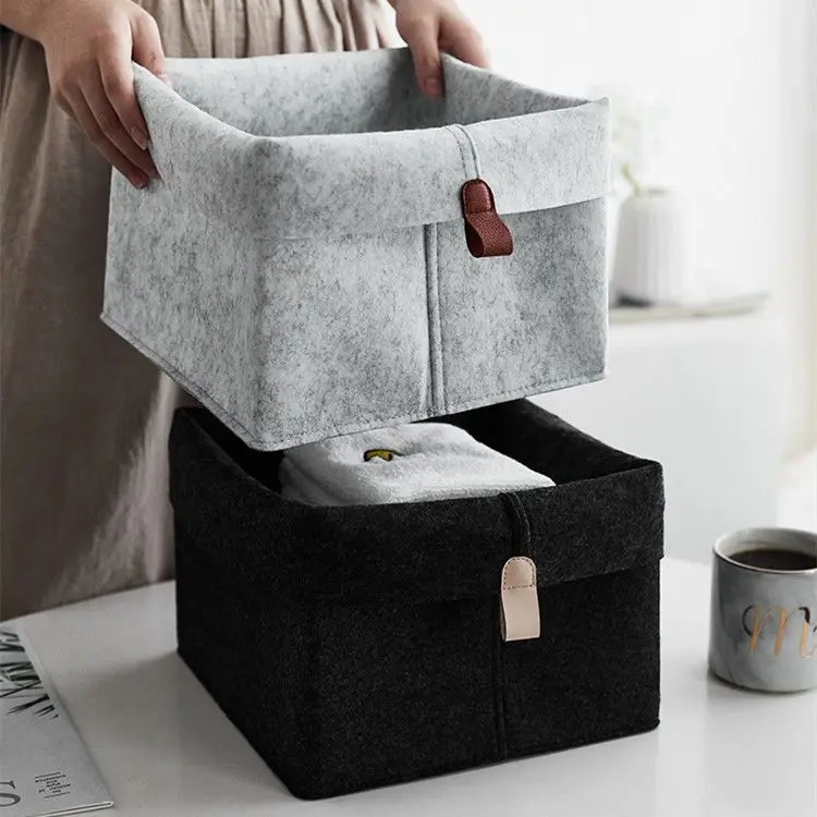 1Pcs Nordic Felt Storage Basket Living Room Tea Table Sundries Storage Basket Black Gray Cloth Felt Storage Box Bedroom Socks
1Pcs Nordic Felt Storage Basket Living Room Tea Table Sundries Storage Basket Black Gray Cloth Felt Storage Box Bedroom Socks