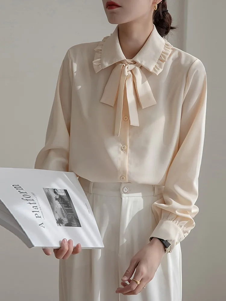 Office Lady Elegant Shirts New Arrival 2023 Spring Fashion Korean Style Turn-down Collar All-match Women Long Sleeve Tops W1294
Office Lady Elegant Shirts New Arrival 2023 Spring Fashion Korean Style Turn-down Collar All-match Women Long Sleeve Tops W1294