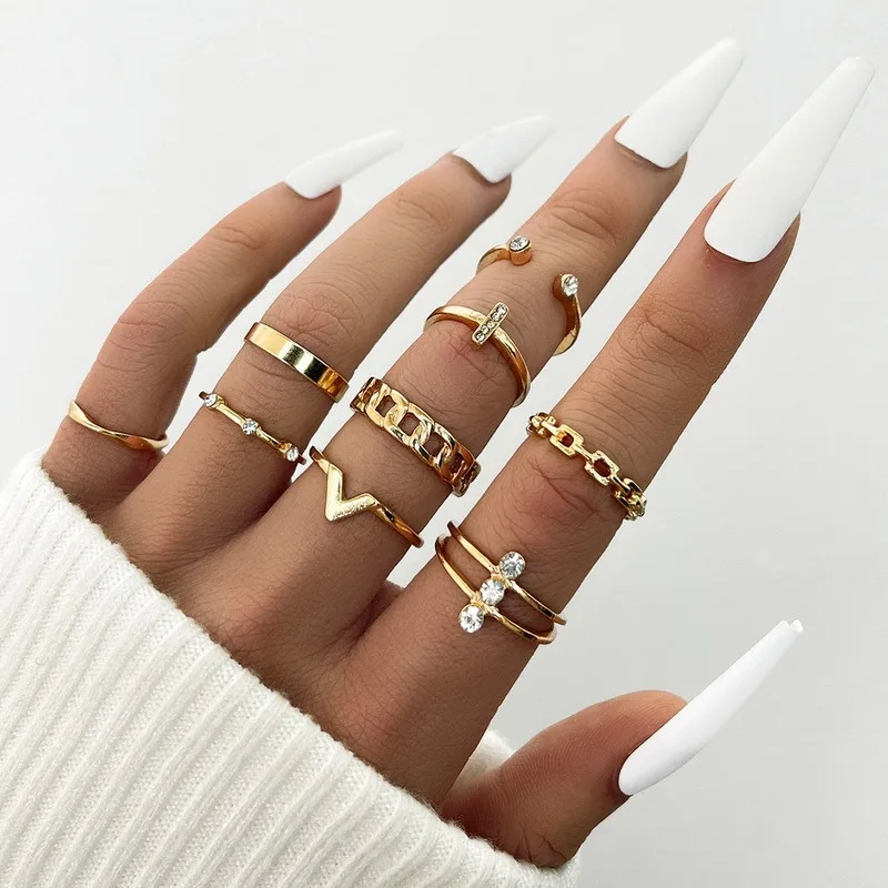 Punk Gold Color Hollow Geometric Rings Set for Women Girls Fashion Pearl Twist Open Joint Ring Female Jewelry Gift
Punk Gold Color Hollow Geometric Rings Set for Women Girls Fashion Pearl Twist Open Joint Ring Female Jewelry Gift