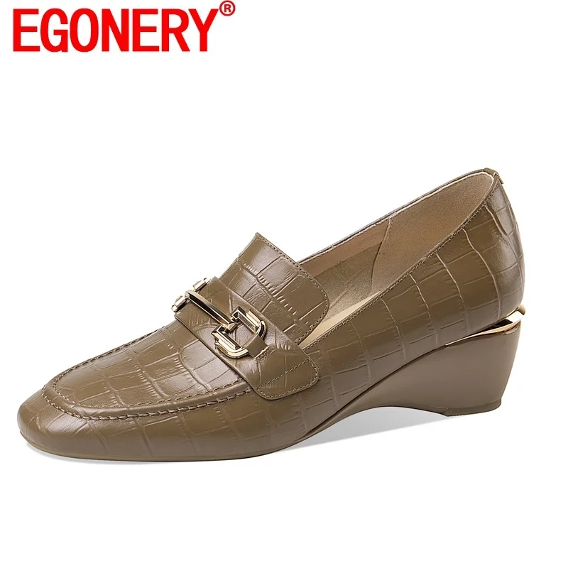 EGONERY New Style Fashion Pumps Woman Autumn Spring Round Toe Genuine Leather Office Lady Mid Heel Working Shoes Patent Leather
EGONERY New Style Fashion Pumps Woman Autumn Spring Round Toe Genuine Leather Office Lady Mid Heel Working Shoes Patent Leather