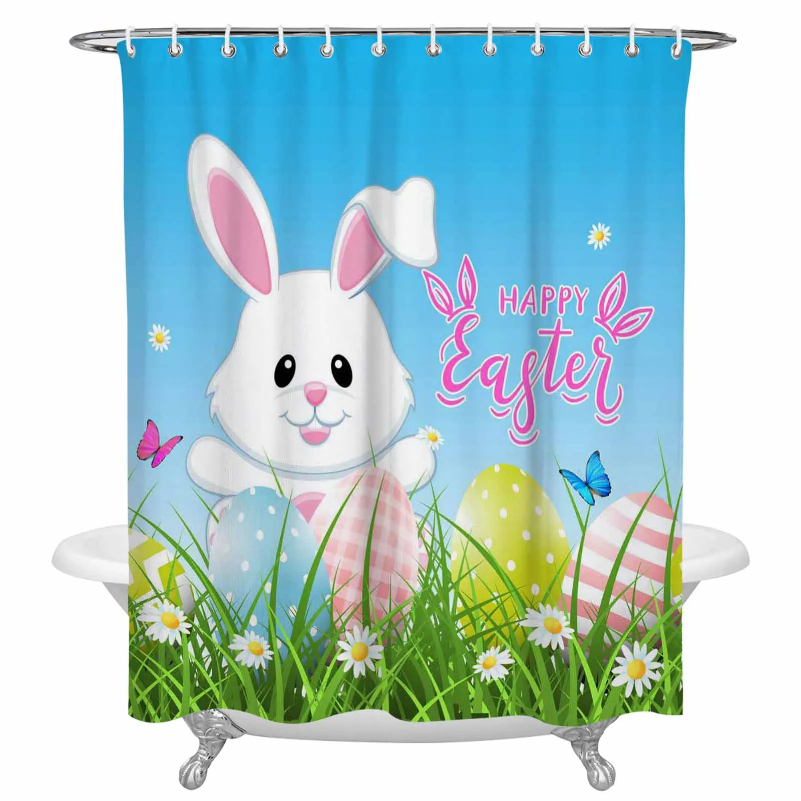Easter Bunny Easter Egg Butterfly Flower Shower Curtains Waterproof Polyester Bath Shower Curtain Bathroom Curtain Decor
Easter Bunny Easter Egg Butterfly Flower Shower Curtains Waterproof Polyester Bath Shower Curtain Bathroom Curtain Decor