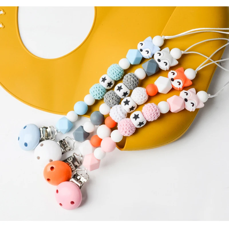 Silicone Baby Teether Wooden Fox Wooden Pacifier Clips Chain Newborn Boy Girl Dummy Clips Nursing Teething Leash Pacifier Strap
Silicone Baby Teether Wooden Fox Wooden Pacifier Clips Chain Newborn Boy Girl Dummy Clips Nursing Teething Leash Pacifier Strap