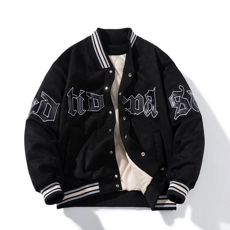 Winter Suede 2023 Baseball bomber jacket men New Men's embroidery Coat vintage loose Thick parkas High Quality varsity Jackets
Winter Suede 2023 Baseball bomber jacket men New Men's embroidery Coat vintage loose Thick parkas High Quality varsity Jackets
