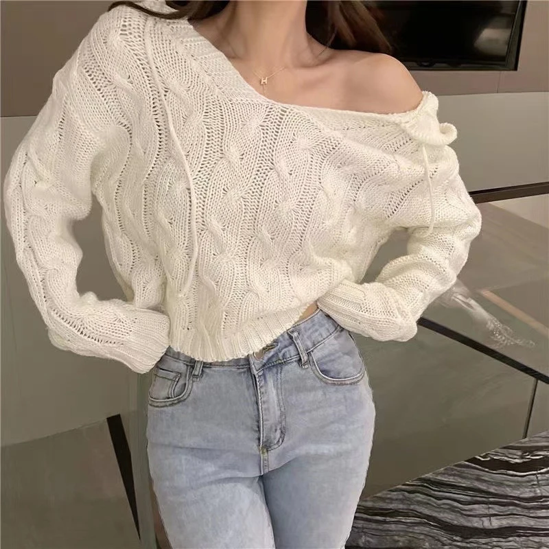 2023 Women's Autumn Winter Slouchy Hooded Drawstring Fried Dough Twists Solid Color Casual Knitted Sweater Women's Pullover Top
2023 Women's Autumn Winter Slouchy Hooded Drawstring Fried Dough Twists Solid Color Casual Knitted Sweater Women's Pullover Top