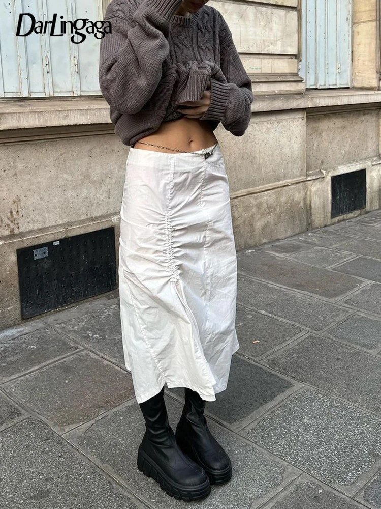 Darlingaga Streetwear White Loose Low Waist Cargo Skirt Women Casual Shirring Irregular Summer Midi Skirt Drawstring Pockets New
Darlingaga Streetwear White Loose Low Waist Cargo Skirt Women Casual Shirring Irregular Summer Midi Skirt Drawstring Pockets New