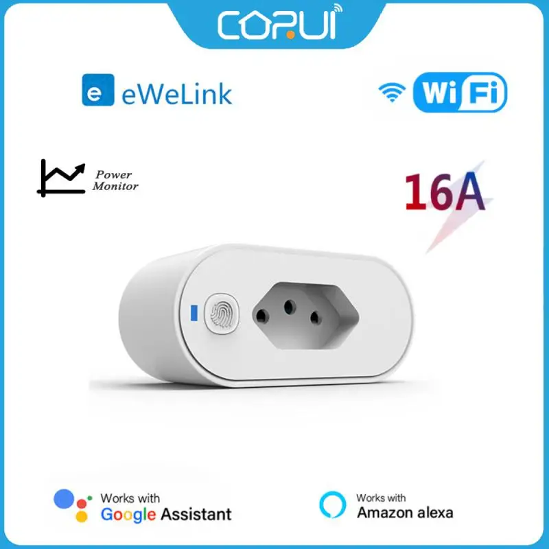 CORUI eWelink WiFi Smart Plug 16A Brazil Socket Outlet With Power Monitoring Support Timing Alexa Google Home Voice Control
CORUI eWelink WiFi Smart Plug 16A Brazil Socket Outlet With Power Monitoring Support Timing Alexa Google Home Voice Control
