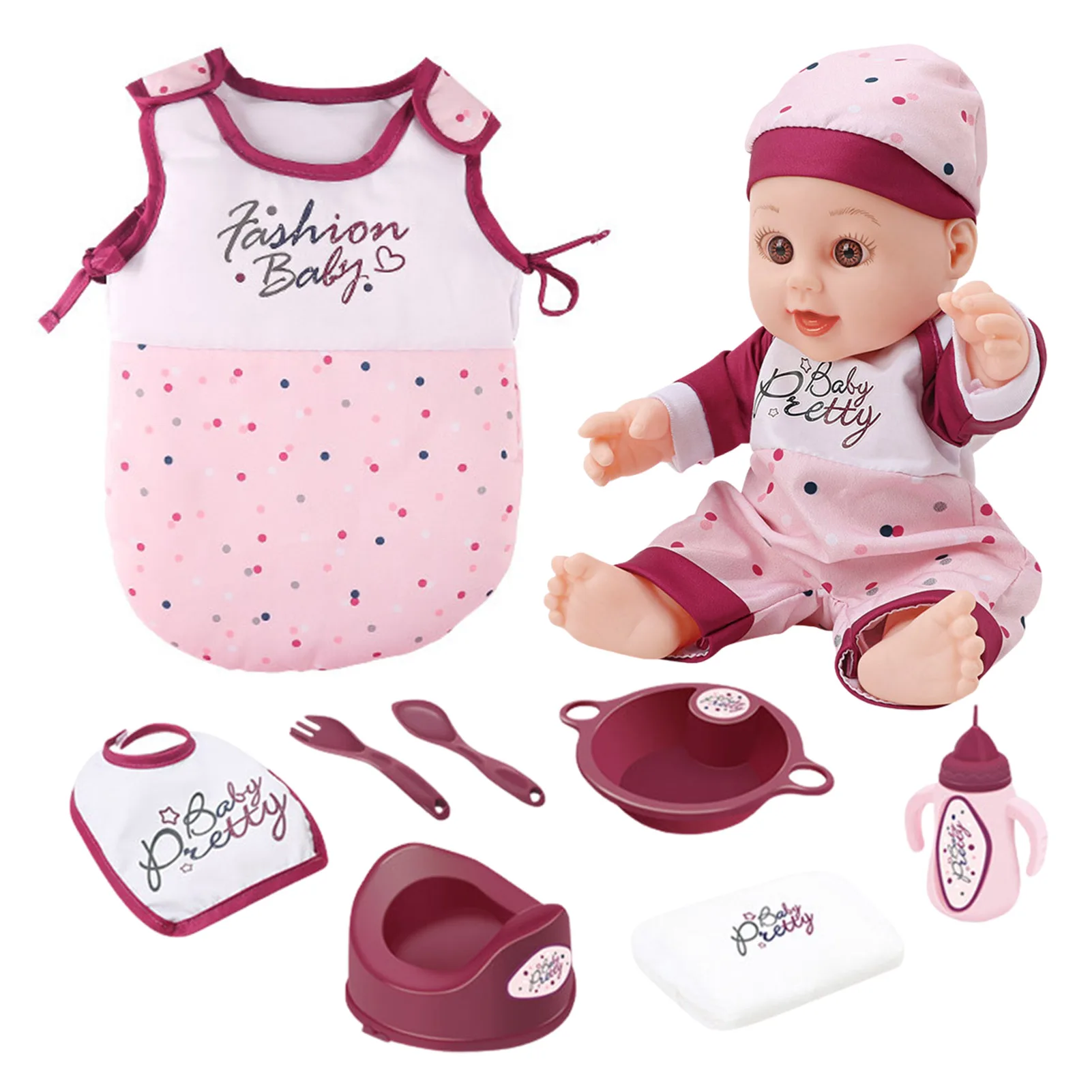 New 27/30cm Mini Fashionable Sounding Toy Doll With Clothes Miniature Kids Dolls With 3D Eyes Girls Baby Birthday Gifts
New 27/30cm Mini Fashionable Sounding Toy Doll With Clothes Miniature Kids Dolls With 3D Eyes Girls Baby Birthday Gifts