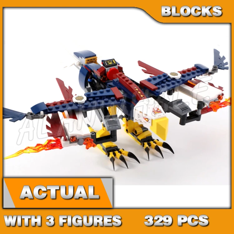 

329pcs Chima Eris' Fire Eagle Flyer Huge Adjustable Wings Strainor’s Ice Cage 10292 Building Block Toys Compatible With Model