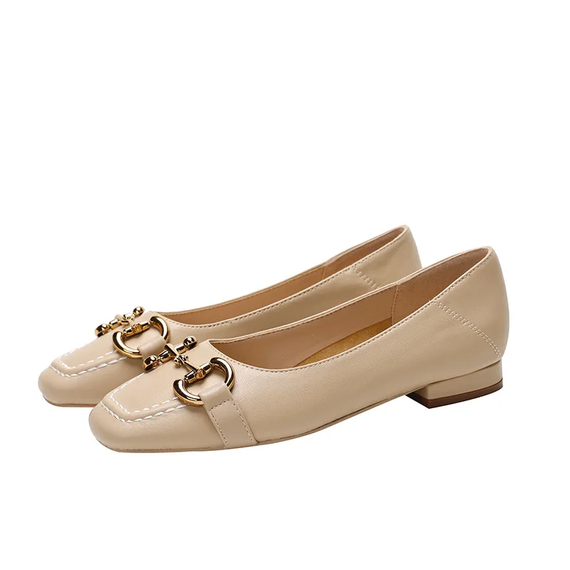 2022 Spring and Autumn New Women's Single Shoes Leather Square Toe Low-heeled White Flat Soft-soled Scoop Shoes
2022 Spring and Autumn New Women's Single Shoes Leather Square Toe Low-heeled White Flat Soft-soled Scoop Shoes