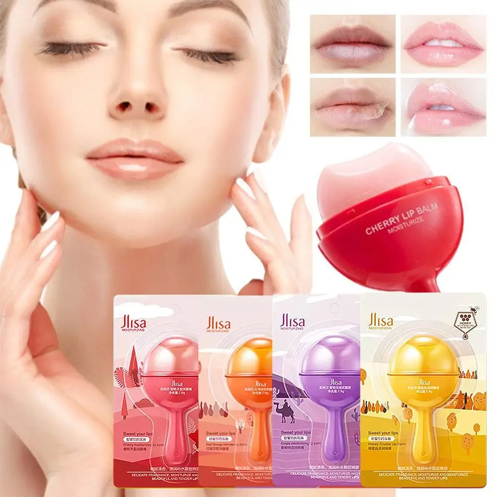 

4 PCS Cute Lollipop Lipsticks Mirror Long Lasting Makeup 2 In 1 Lip Balm Moisturizing Lip Oil Chang Color Lipsticks