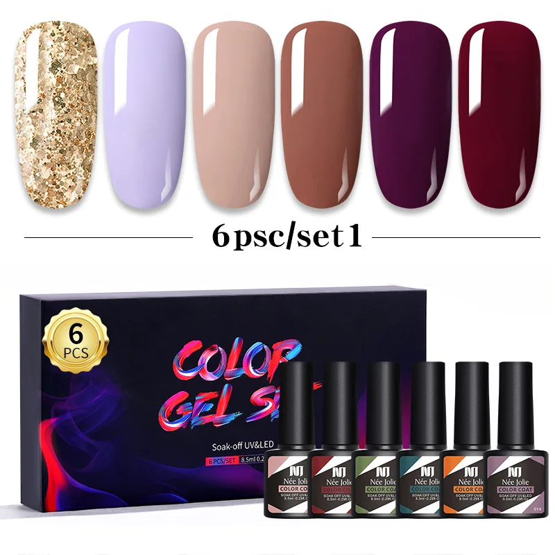 6 Color 8ml Gel Nail Polish Set Glitter Soak Off UV LED Nails Gel Polish Manicure Varnish Semi Permanent Nail Art Dropshipping
6 Color 8ml Gel Nail Polish Set Glitter Soak Off UV LED Nails Gel Polish Manicure Varnish Semi Permanent Nail Art Dropshipping