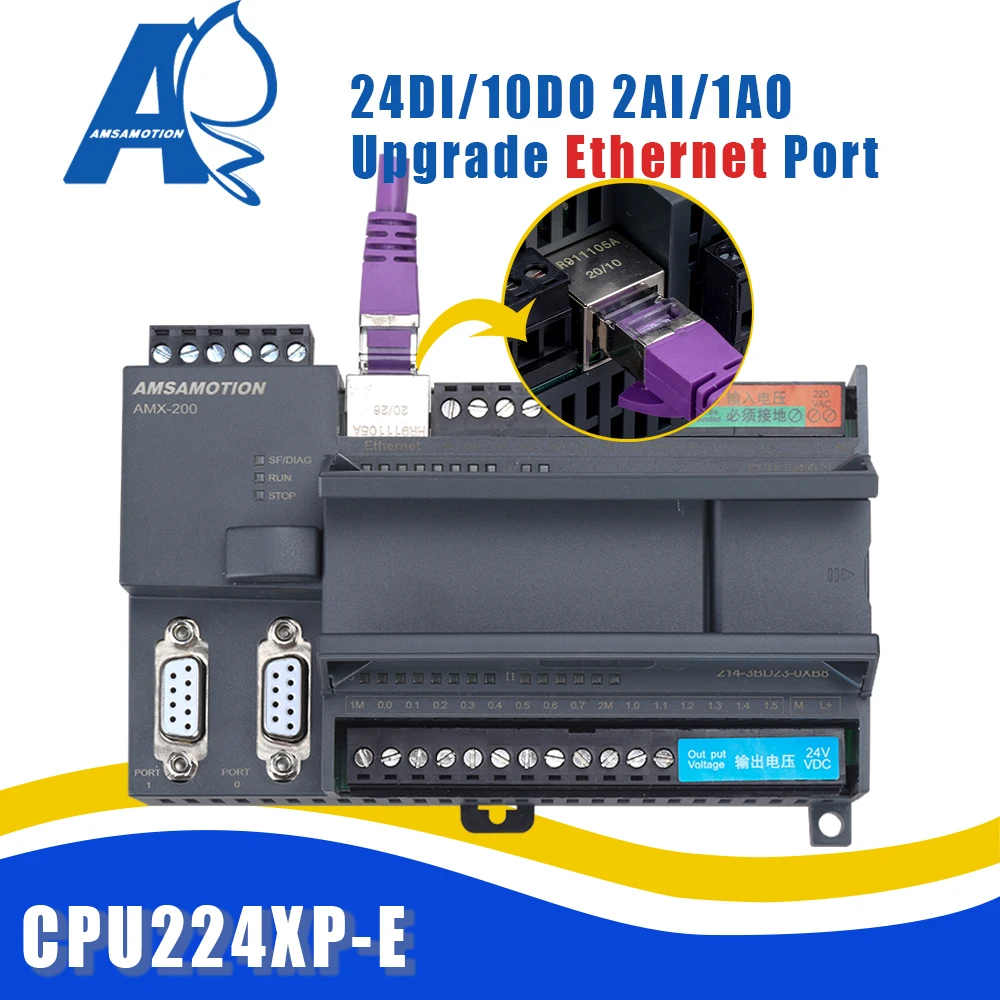 Ethernet CPU224XP-E PLC Programmable Logic Controller 2AI 1AO Replace Siemens 214-2BD23/2AD23 220V For S7-200 RELAY Transistor
Ethernet CPU224XP-E PLC Programmable Logic Controller 2AI 1AO Replace Siemens 214-2BD23/2AD23 220V For S7-200 RELAY Transistor