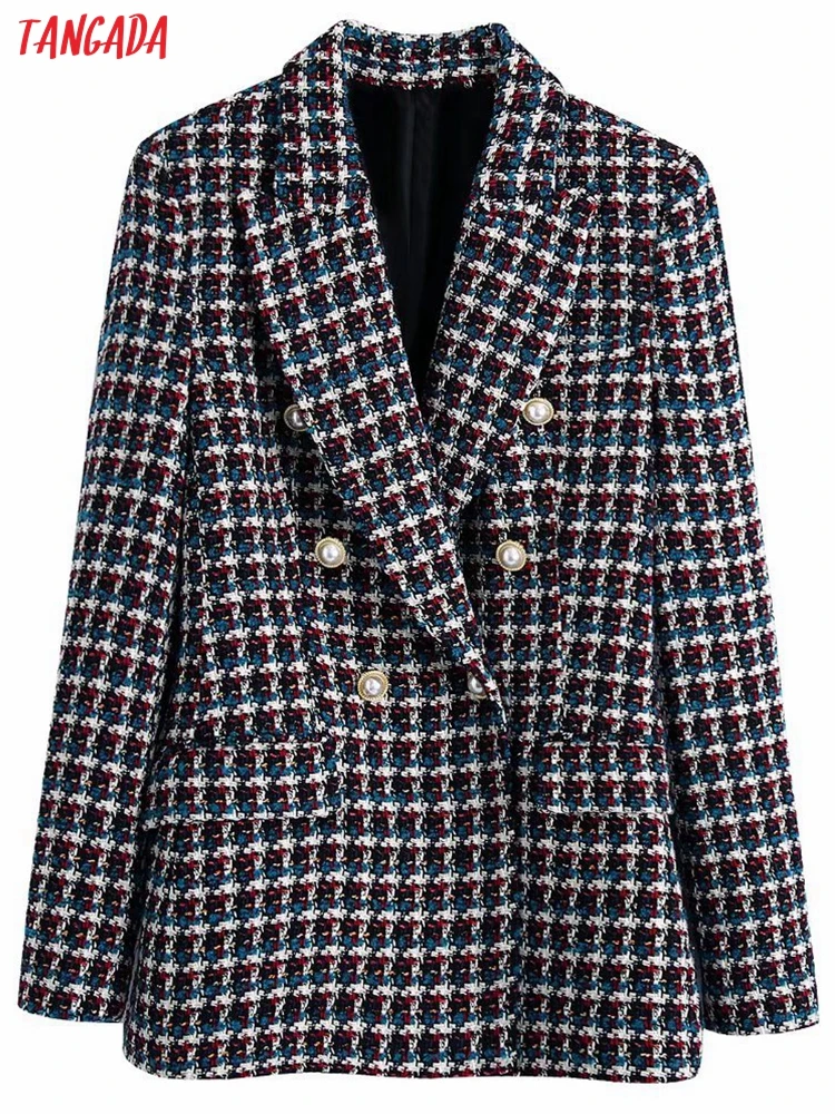 Tangada Women Thick Tweed Double Breasted Blazer Coat Vintage Long Sleeve Office Lady Female Outerwear BE449
Tangada Women Thick Tweed Double Breasted Blazer Coat Vintage Long Sleeve Office Lady Female Outerwear BE449