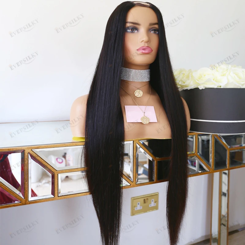 30Inches Natural Soft Silky Straight 2x4 Opening U Part Human Hair Wigs for Women Brazilian Glueless Long U Part Wigs with 6Clip
30Inches Natural Soft Silky Straight 2x4 Opening U Part Human Hair Wigs for Women Brazilian Glueless Long U Part Wigs with 6Clip